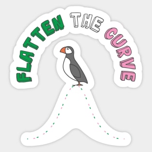 Flatten The Curve || Puffin || Newfoundland and Labrador Sticker